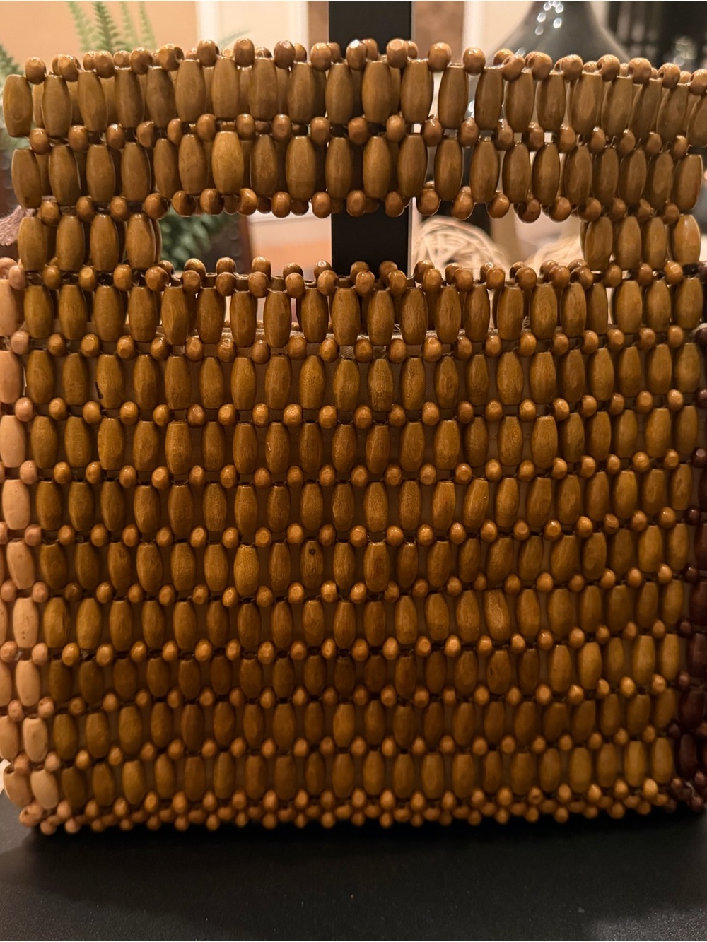 a new day Beaded Handbag in Natural Brown